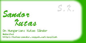 sandor kutas business card
